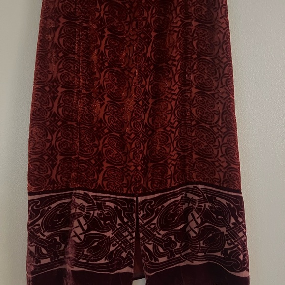 Garnet Hill Red Silk Textured Maxi Dress Size 10 - Picture 6 of 10
